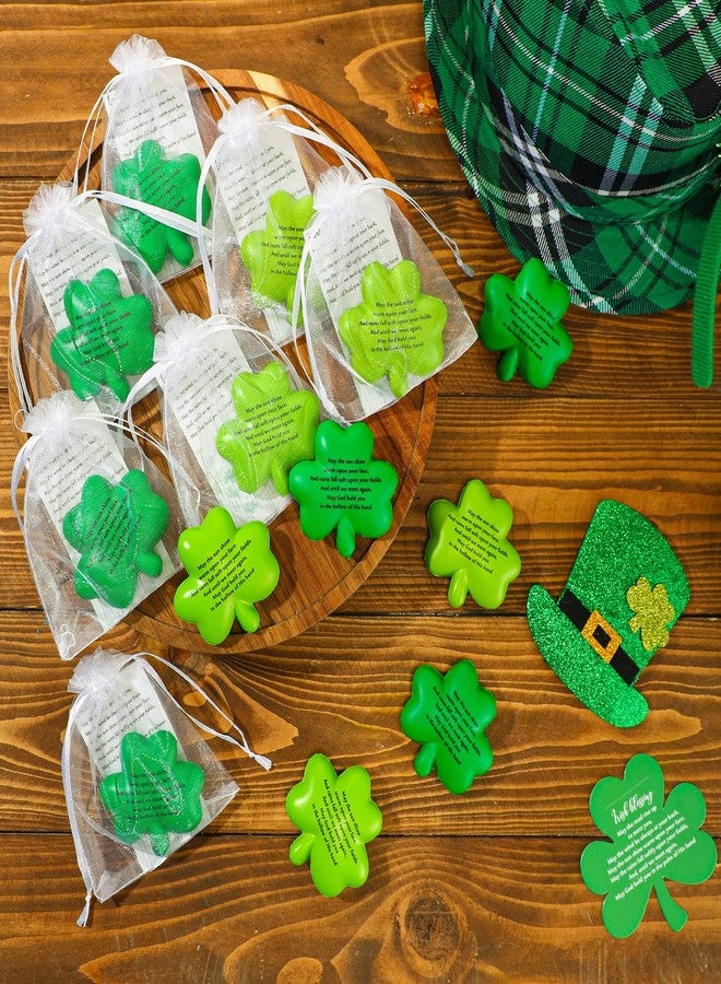 Simgoing 150 Pcs St. Patrick's Day Gift Set 50 Pcs Shamrock Stress Ball, Blessing Card and Organza Bag, Clover Squeeze Relief Toy Irish Festivals Party - Image 4